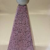 Pyramidal lamp base in Brussels porcelain with pink terrazzo effect