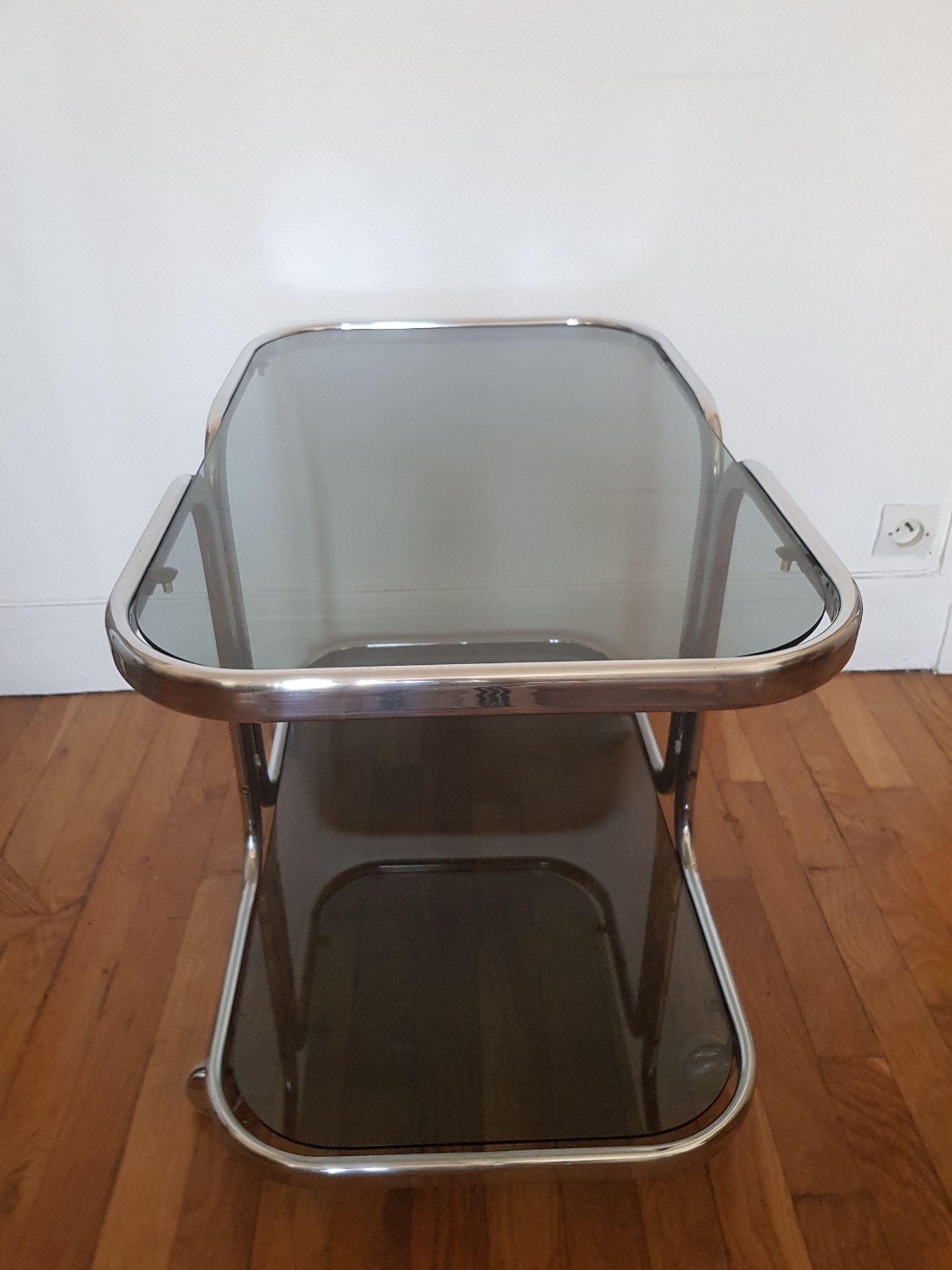 Metal and glass coffee table
