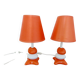 Pair of ceramic bedside lamps, 70s 80s design, vintage.
