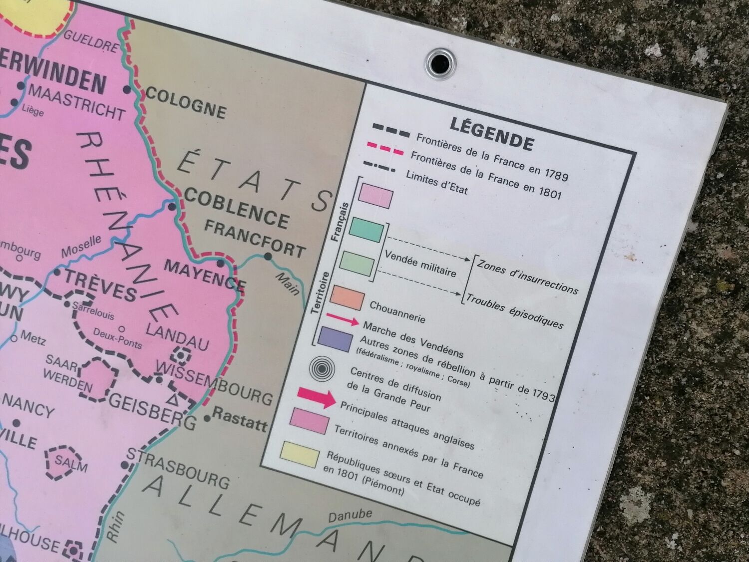 Old historical map Armand Colin The revolutionary France-Paris during the Revolution