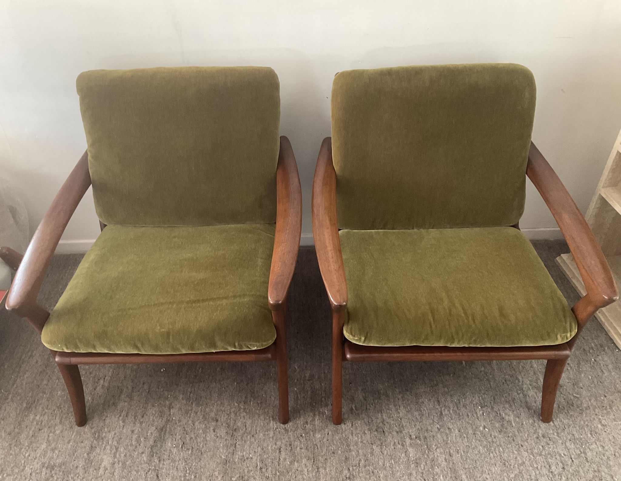 Pair of Scandinavian armchairs De Ster Gelderland in teak 60s