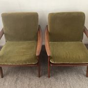 Pair of Scandinavian armchairs De Ster Gelderland in teak 60s