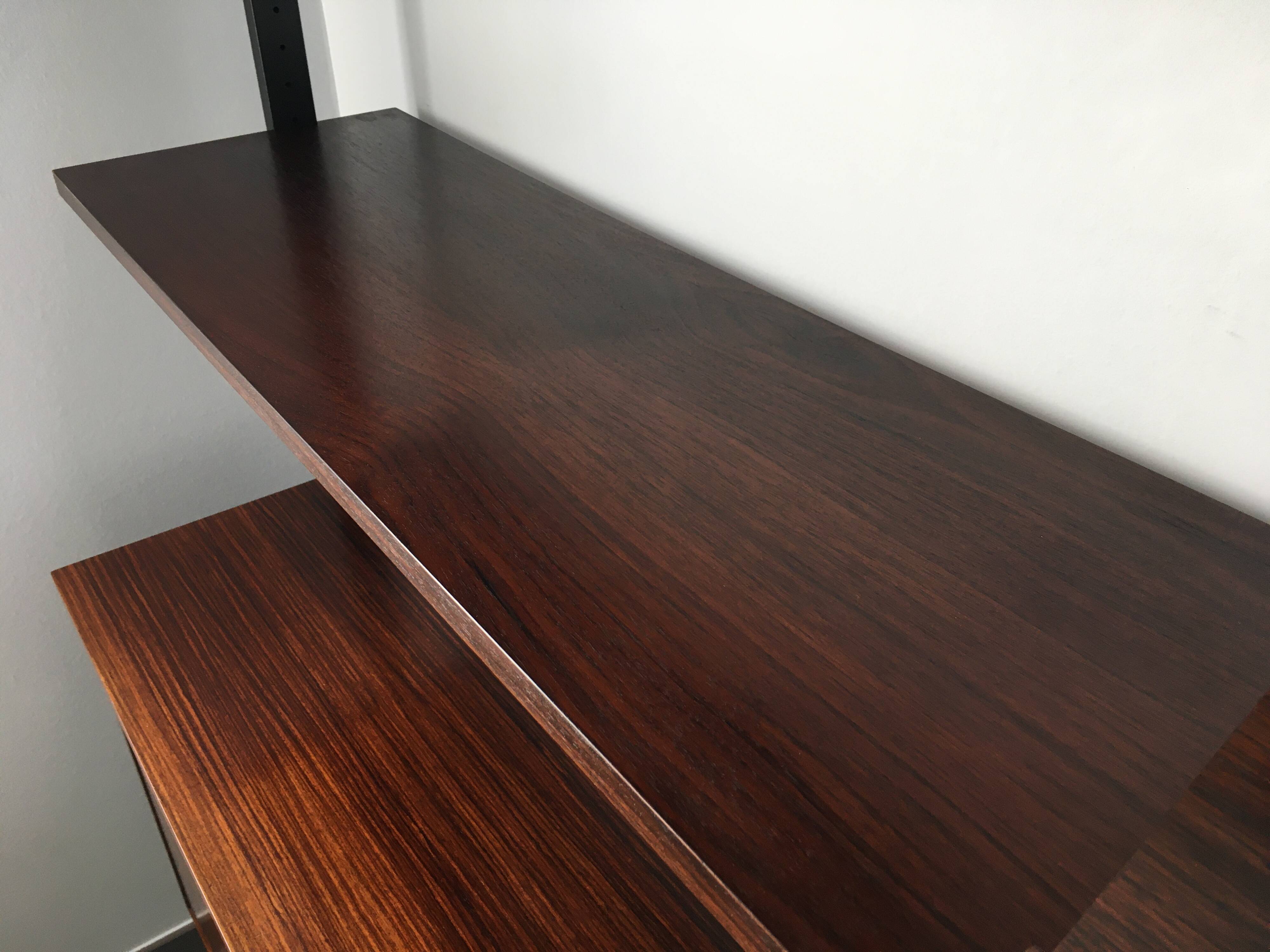 Scandinavian rosewood modular bookcase Pira Mobel system year 60