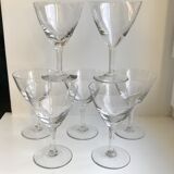 Set of 7 engraved wine glasses star model 50s