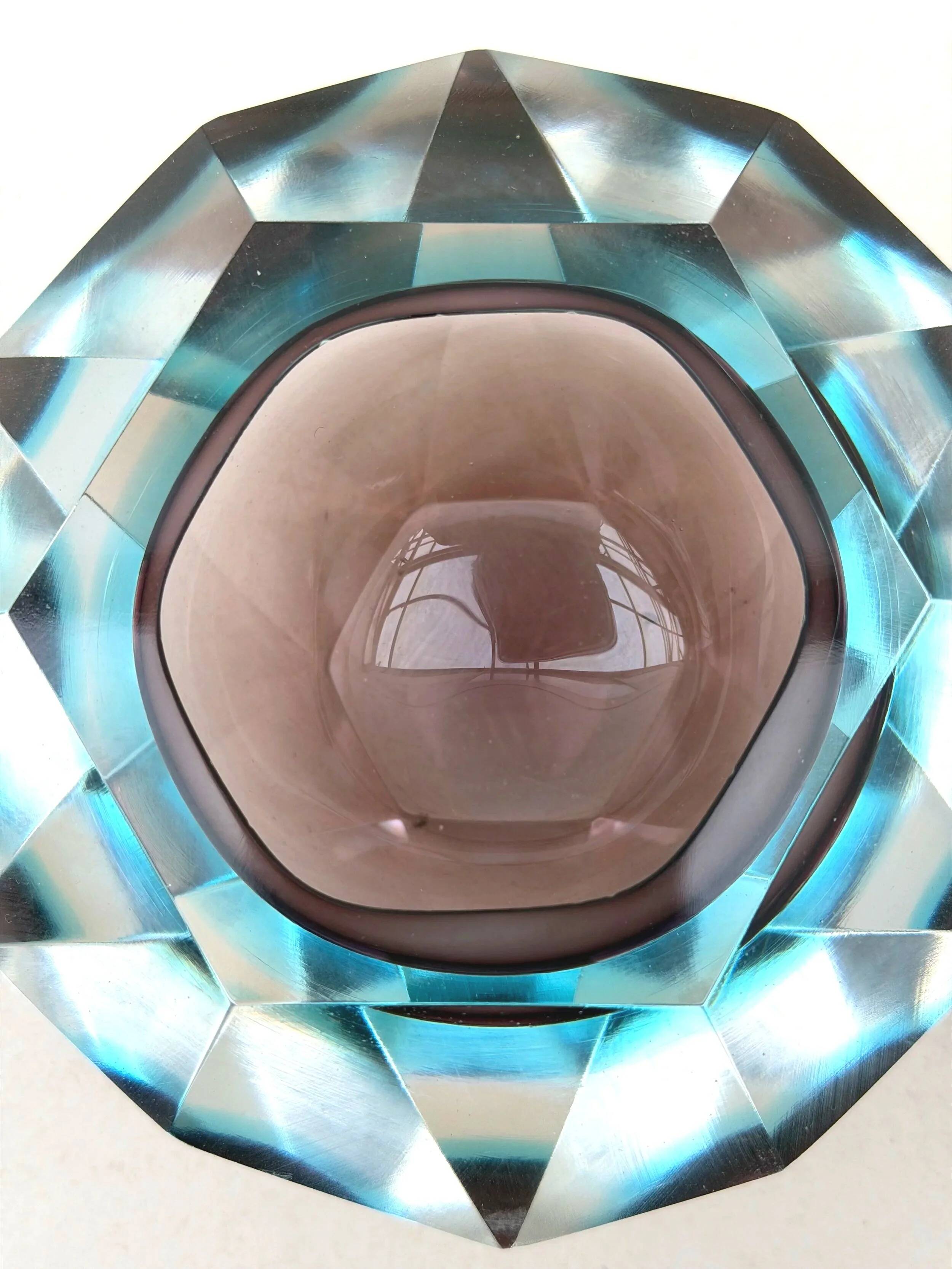 Murano-style trinket tray - Sommerso blown glass, Italy 1970