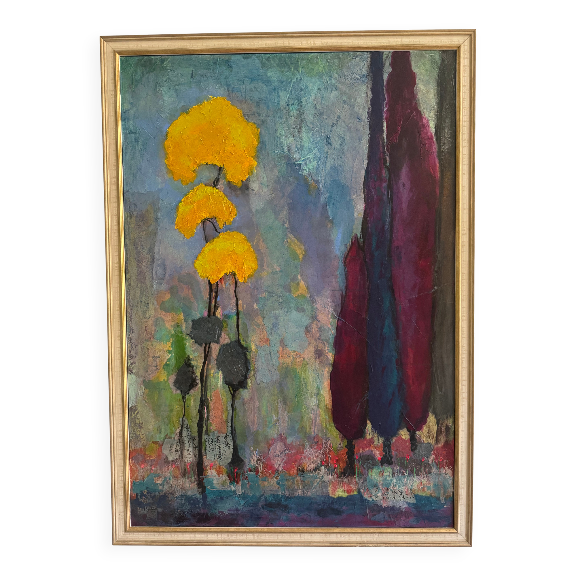Tableau"les cyprès" de wendy highbee