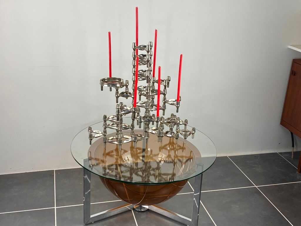 Set of 5 modular candle holders bmf nagel 1970