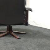 Vintage leather reclining swivel chair