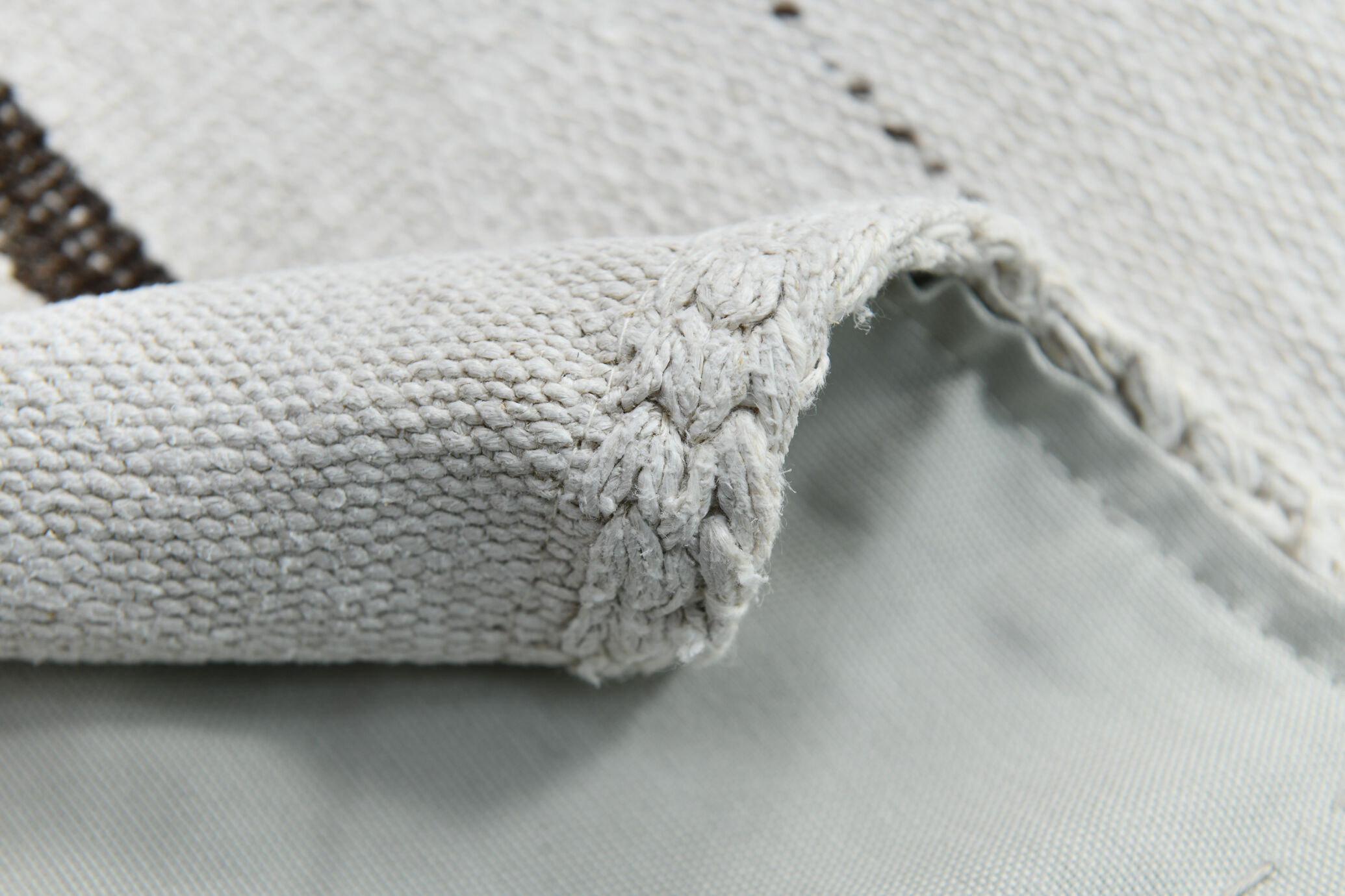 2x8 white brown hemp runner rug 57x260cm
