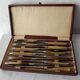 Box 12 old table knife blade steel blade Virole Louis XVI horn handle