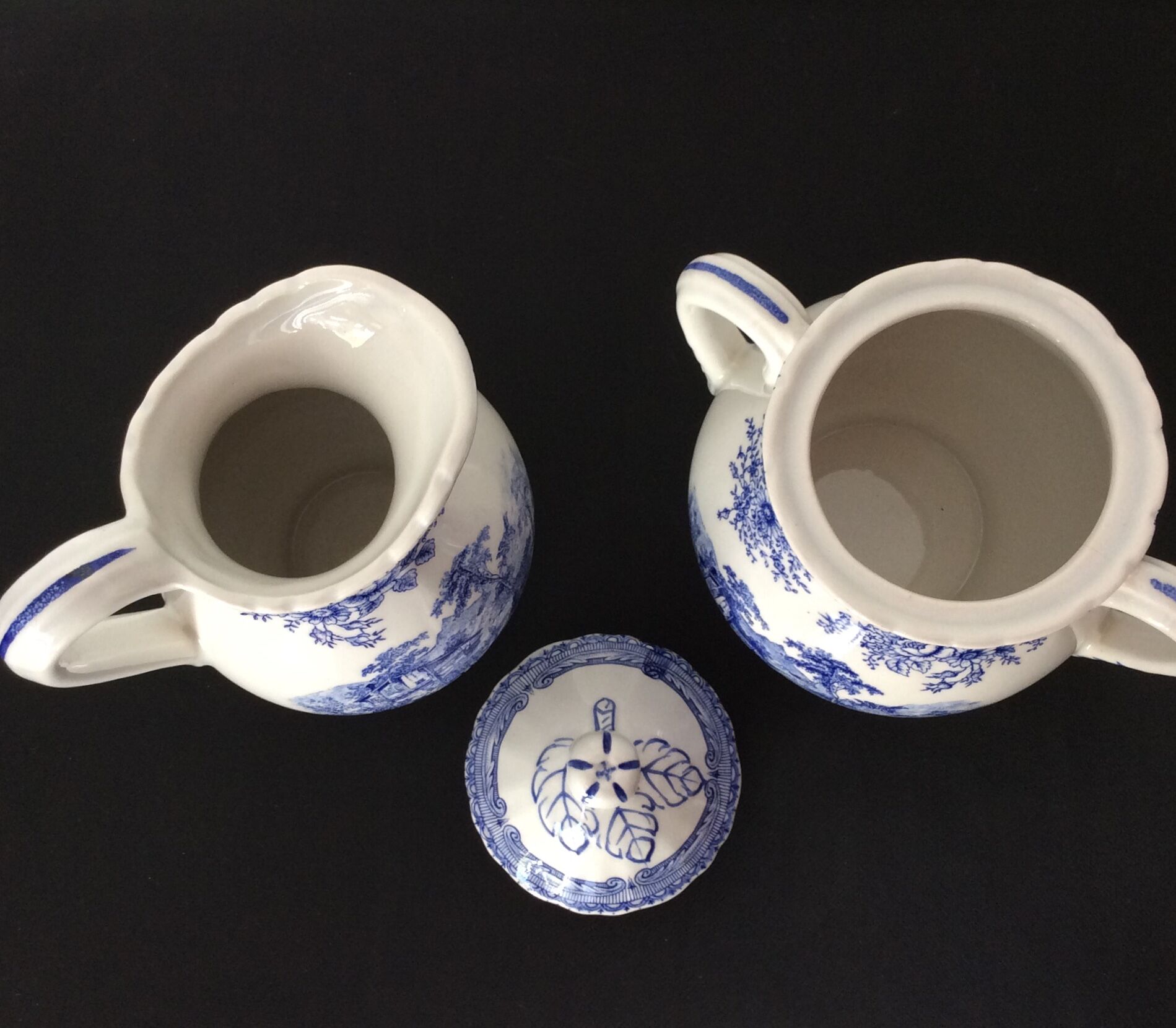 Milk pot and sugar maker KG LUNEVILLE "Tradition" Special Grand Feu (lack coffee maker)