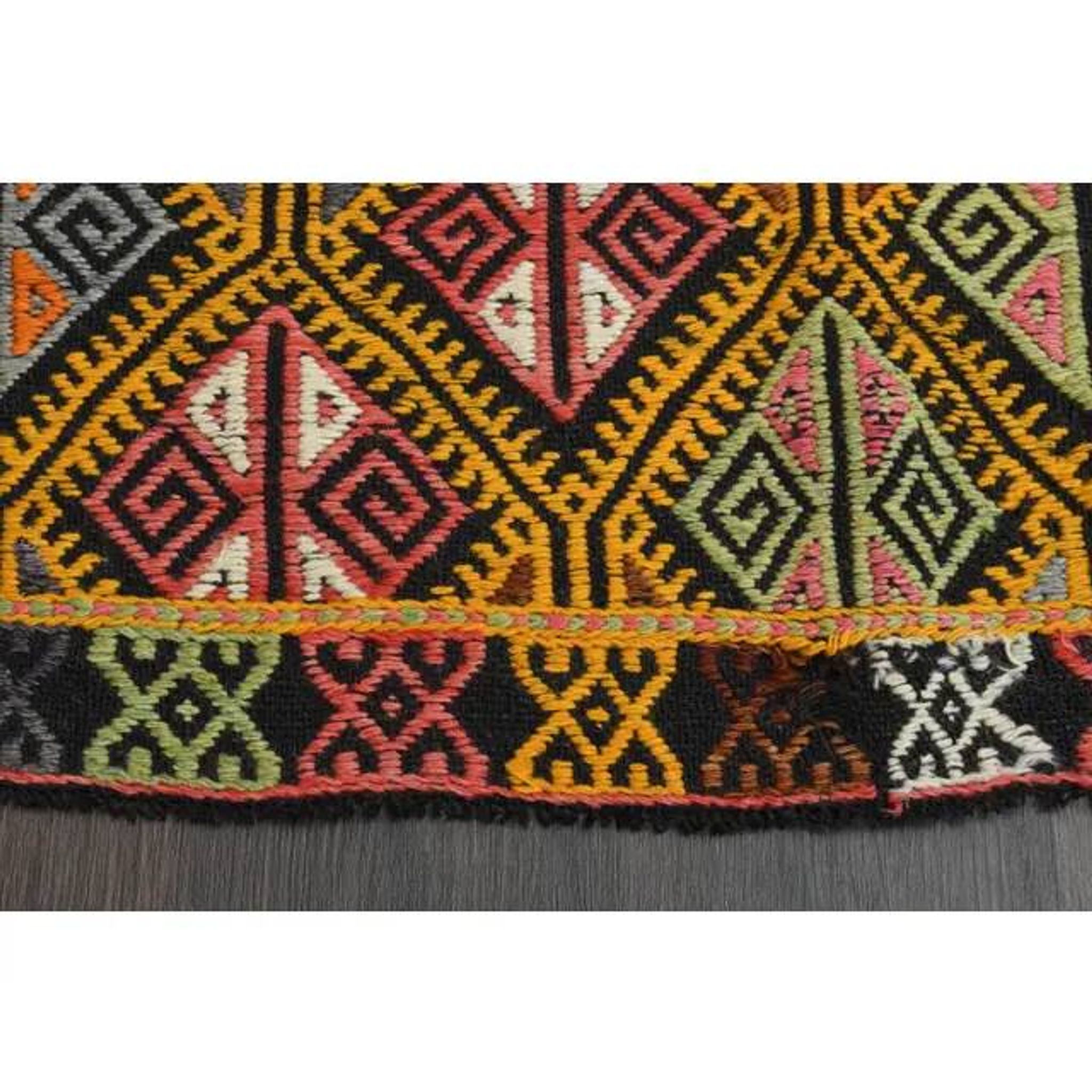 1970s Vintage Turkish Oushak Handmade Wool Cotton Area Rug 127x250
