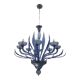 Murano Glass Bluino Italian Leaves Chandelier by Simoeng