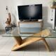 Table basse verre et chene