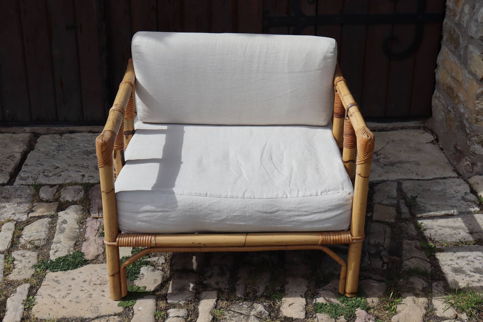 Fauteuil en rotin par Dal Vera, Italie 1970