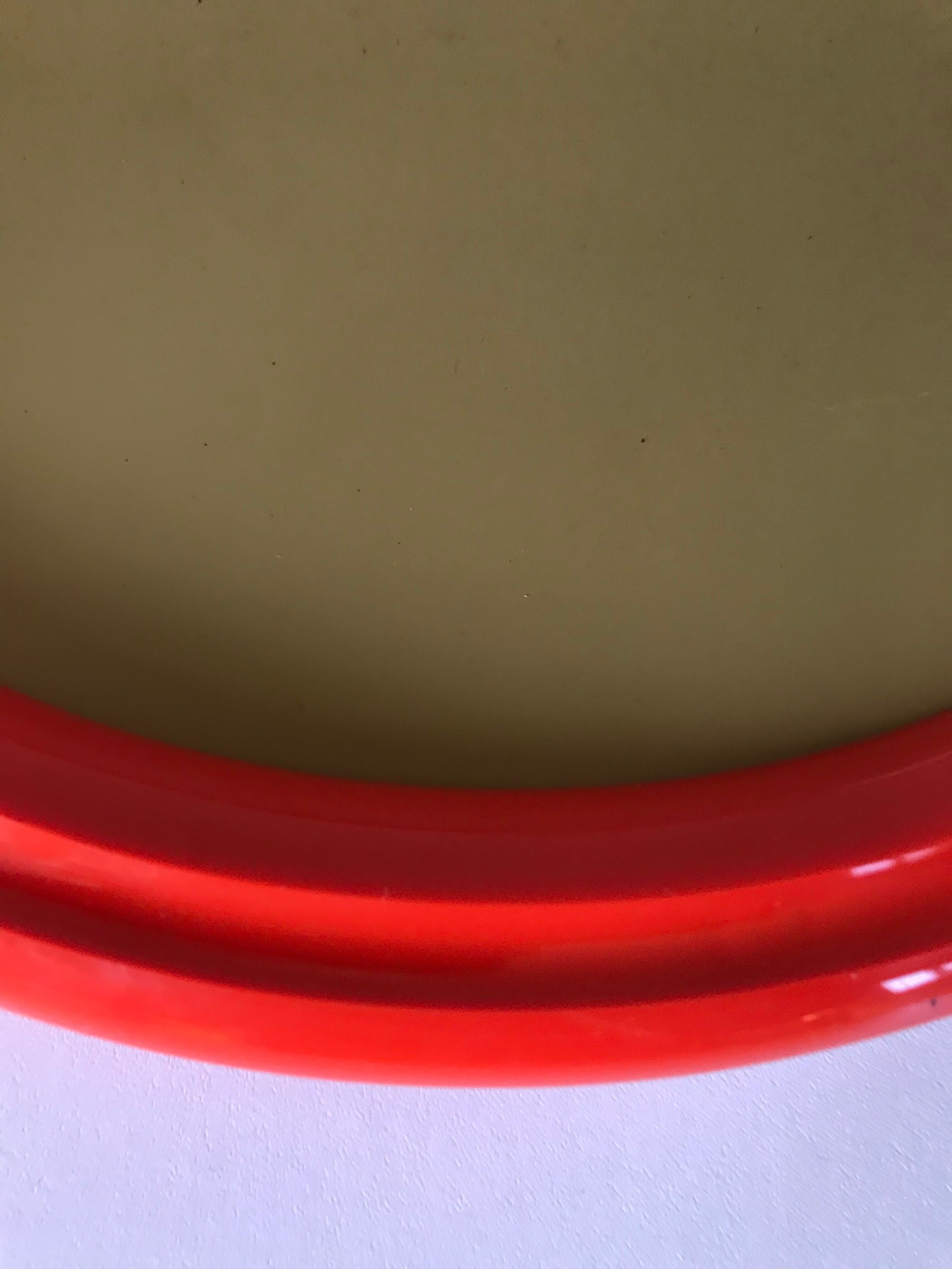 Round mirror vintage orange Years 70