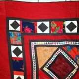 Handmade vintage Uzbek Suzani patchwork kilim 129cm x 227cm, 1960s