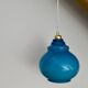 Vintage globe pendant light in blue opaline