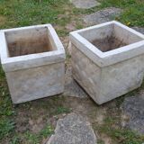 Pair of vintage cubic planters 1960