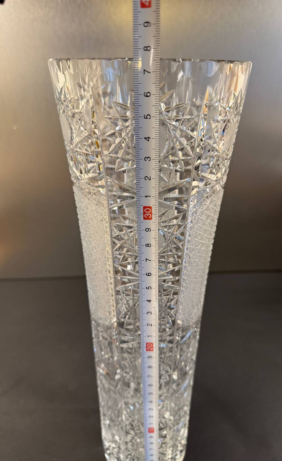 Large Bohemian crystal vase, 20th century