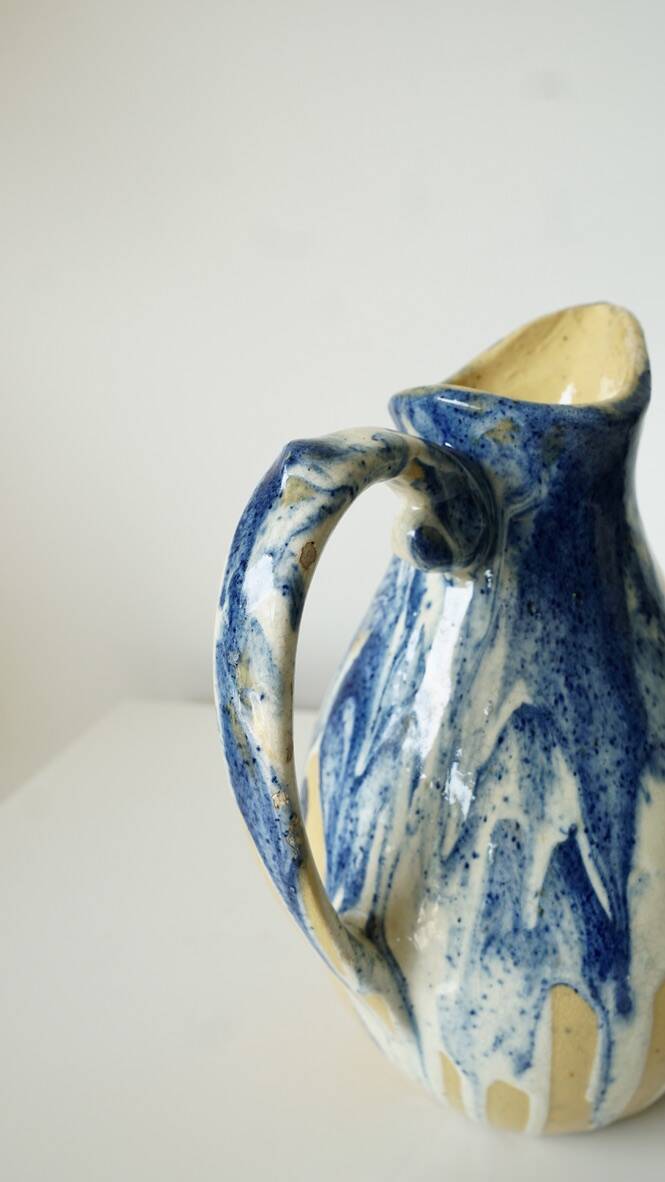 Pitcher, carafe in glazed ceramic
