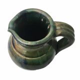 Vintage enameled terracotta pitcher