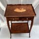 Old wooden side table with marquetry