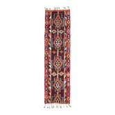1970s Vintage Turkish Hand-Knotted Wool Cotton Purple Runner Rug 83x310