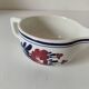 Antique Gien gravy boat – red & blue floral decoration – opaque porcelain