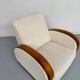2 antique Art Deco club chairs from the 1930s, bentwood frame, bouclé fabric
