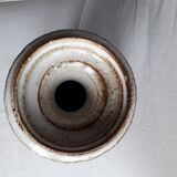 Vintage stoneware vase with naive décor