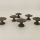 Pair of antique furniture knob handles in solid gilded brass