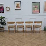 4 J39 Folkestol chairs by Borge Mogensen