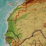 Large Educational Wall Chart or Map of Africa, Germany 1950s