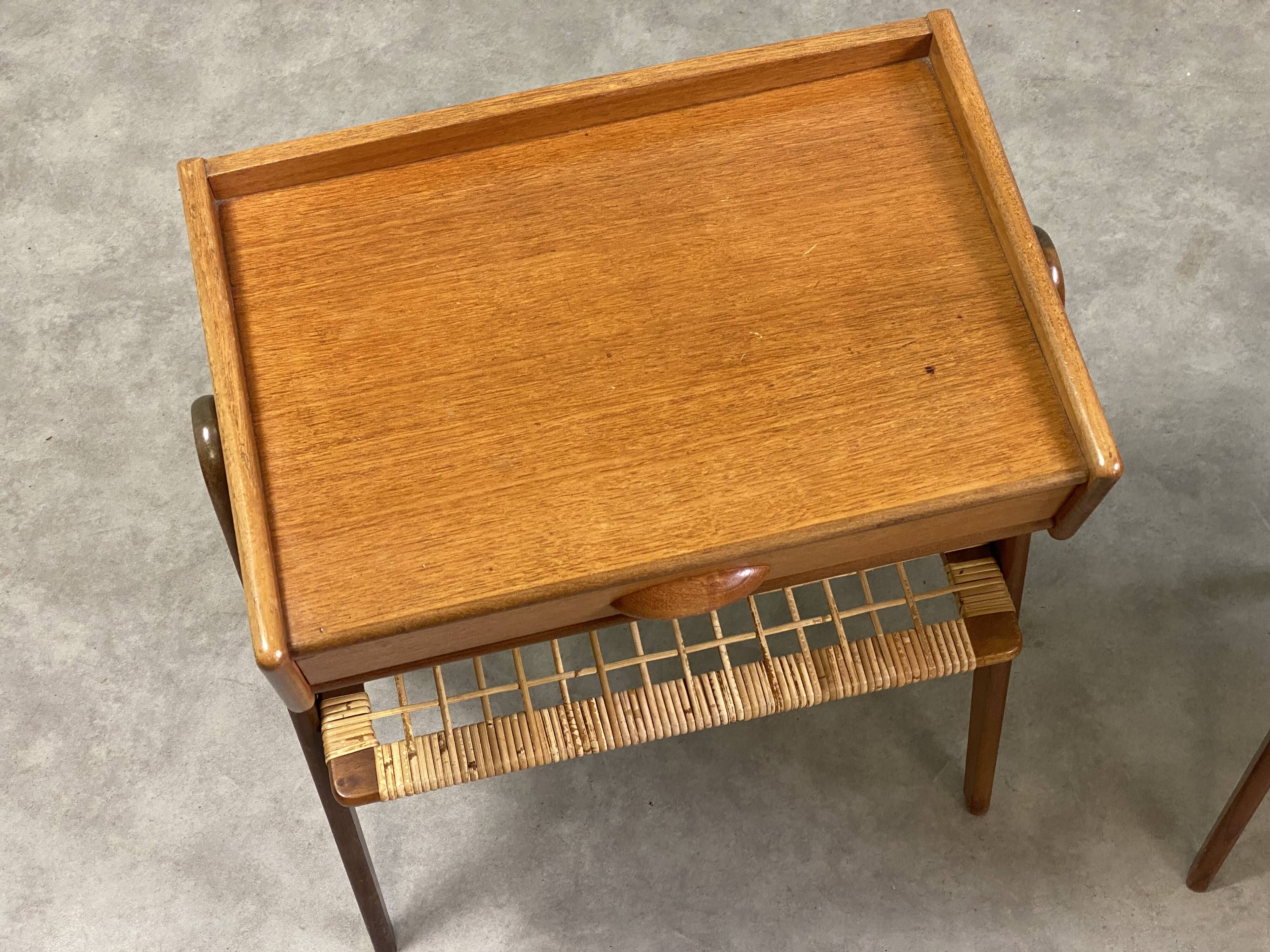 Scandinavian teak bedside table pair Rasmussen