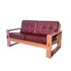 Leather 2 seat lounge sofa in "Bonanza" style, 1970s