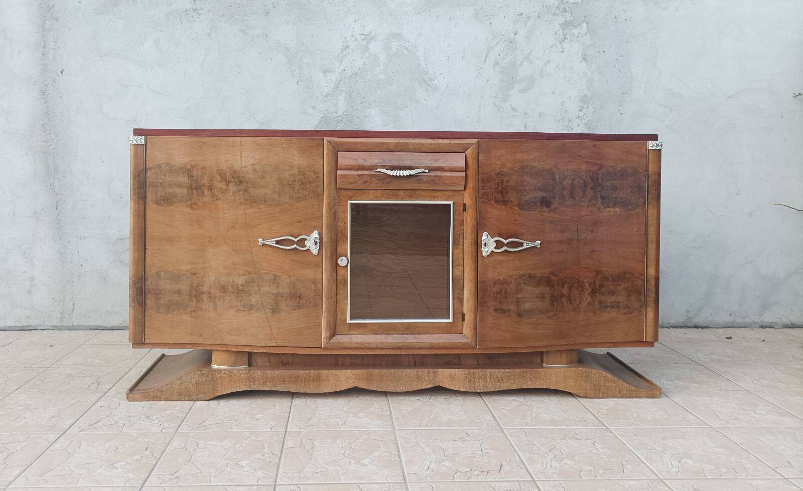 Art Deco walnut burl enfilade