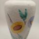 Vintage ceramic vase with floral decoration in Vallauris style from the 1960s retro.