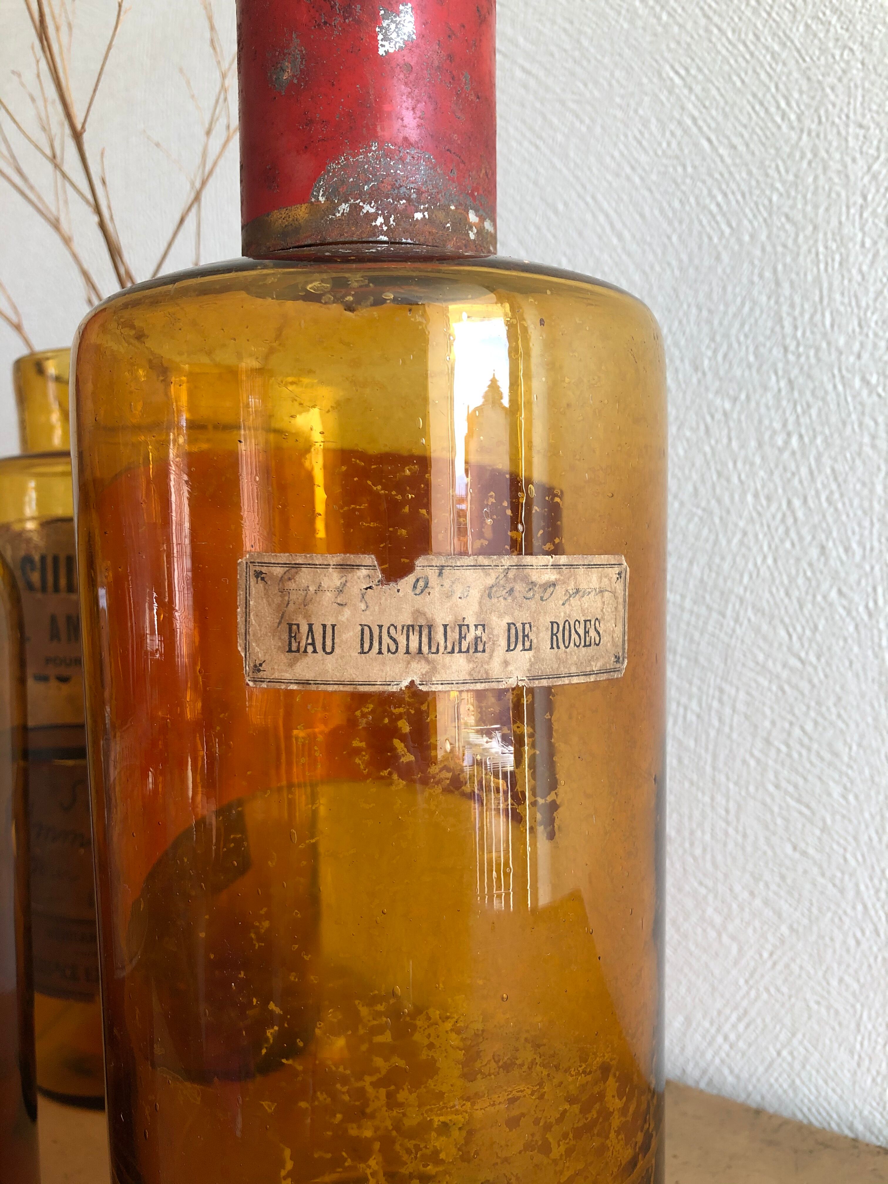 Old bottle of pharmacy "rose water"