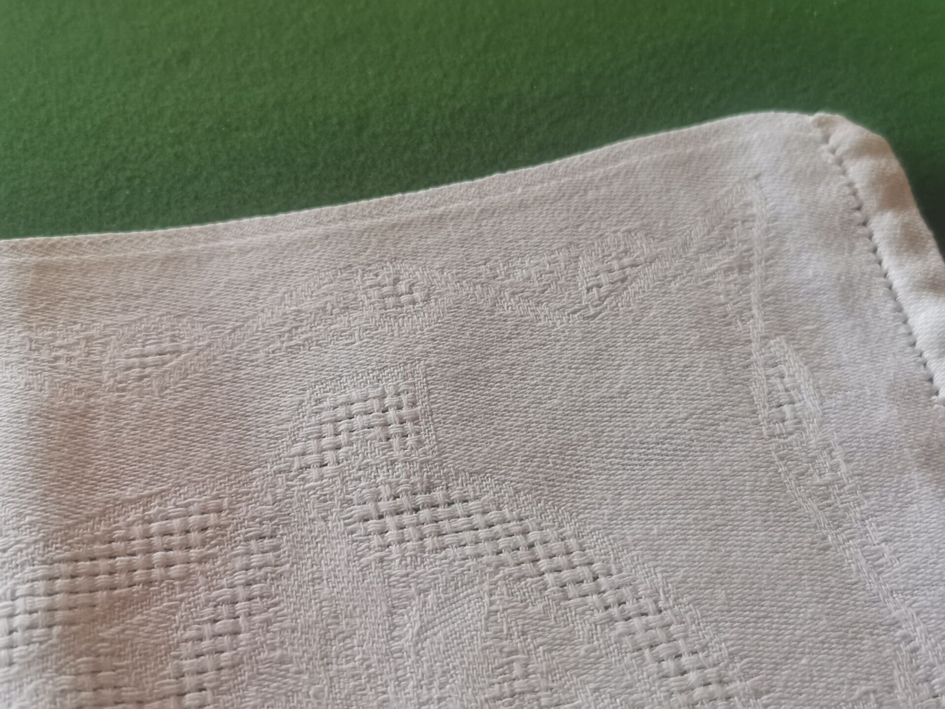 10 old damask monogrammed napkins