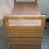 Coffre banc en rotin vintage