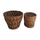 Two matching wicker pot covers
