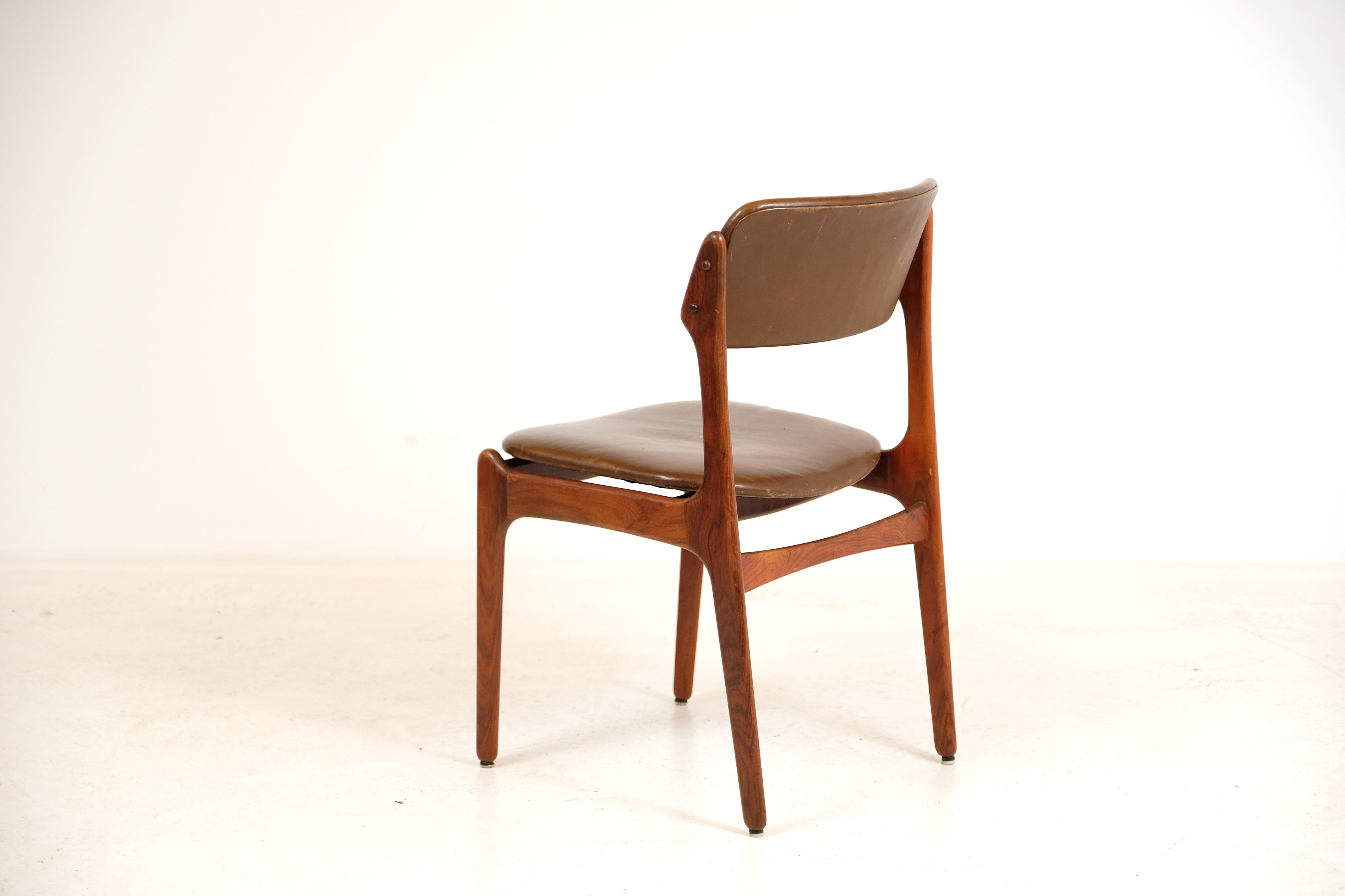 Rosewood and leather chair by Erik Buch for Oddense Maskinsnedkeri 1960