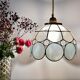 Vintage lampshade suspension in mother-of-pearl and brass
