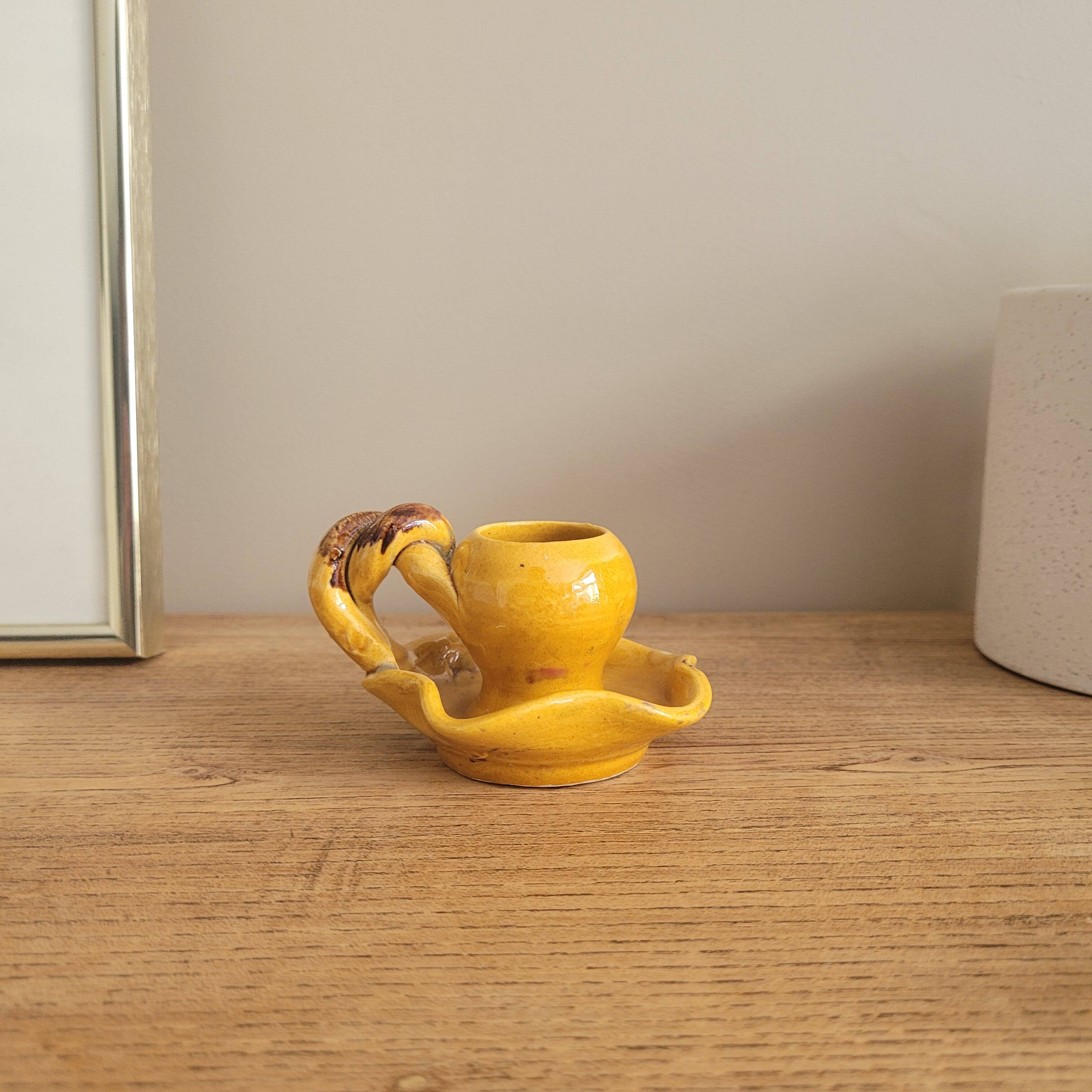 La Redoute x Selency ceramic candle holder 21 yellow