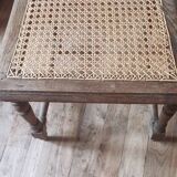 Duo of wooden and cane chairs / vintage cane chairs