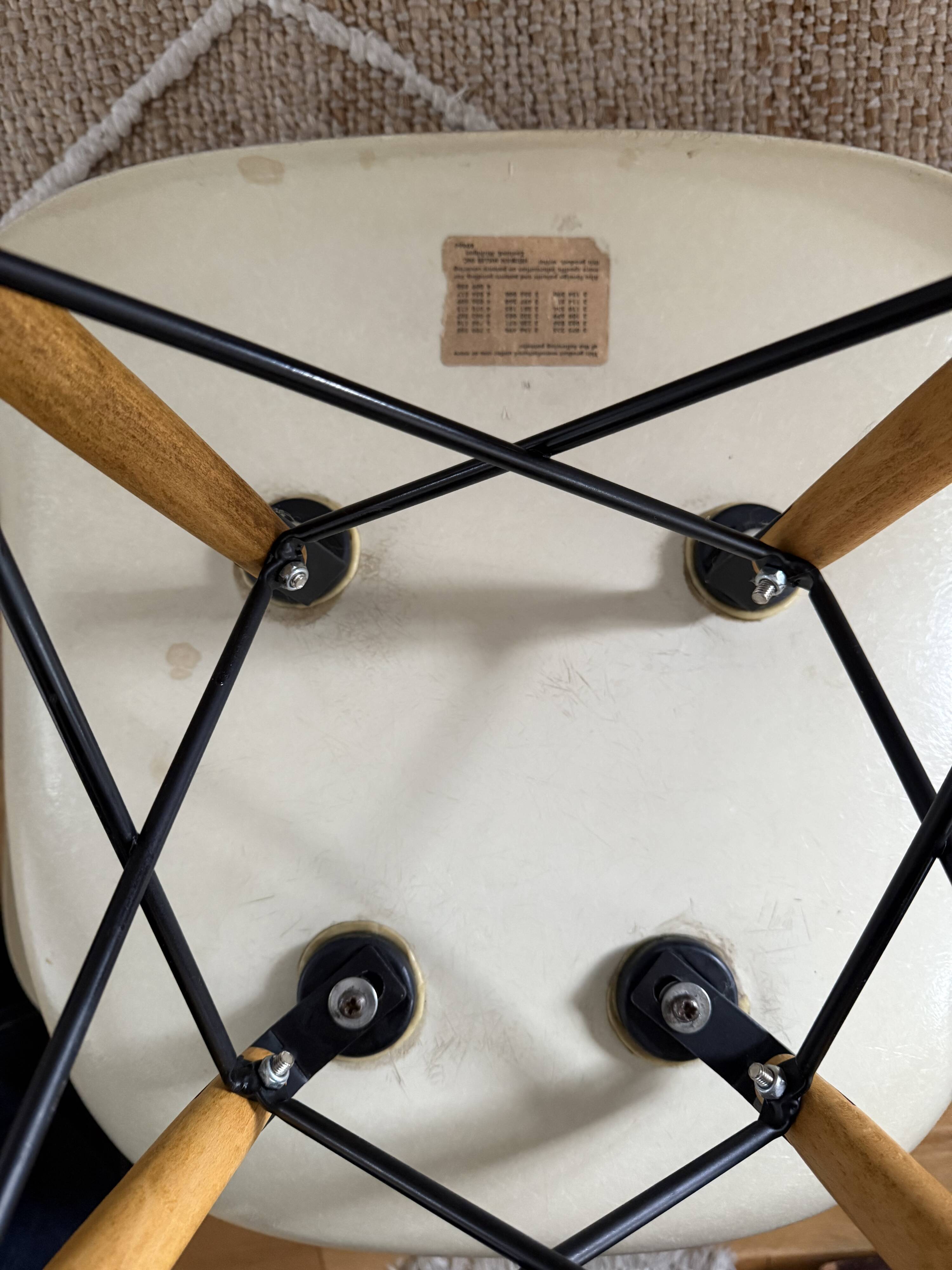 Two original DAR armchairs in fibreglass by Charles & Ray Eames. Miller.