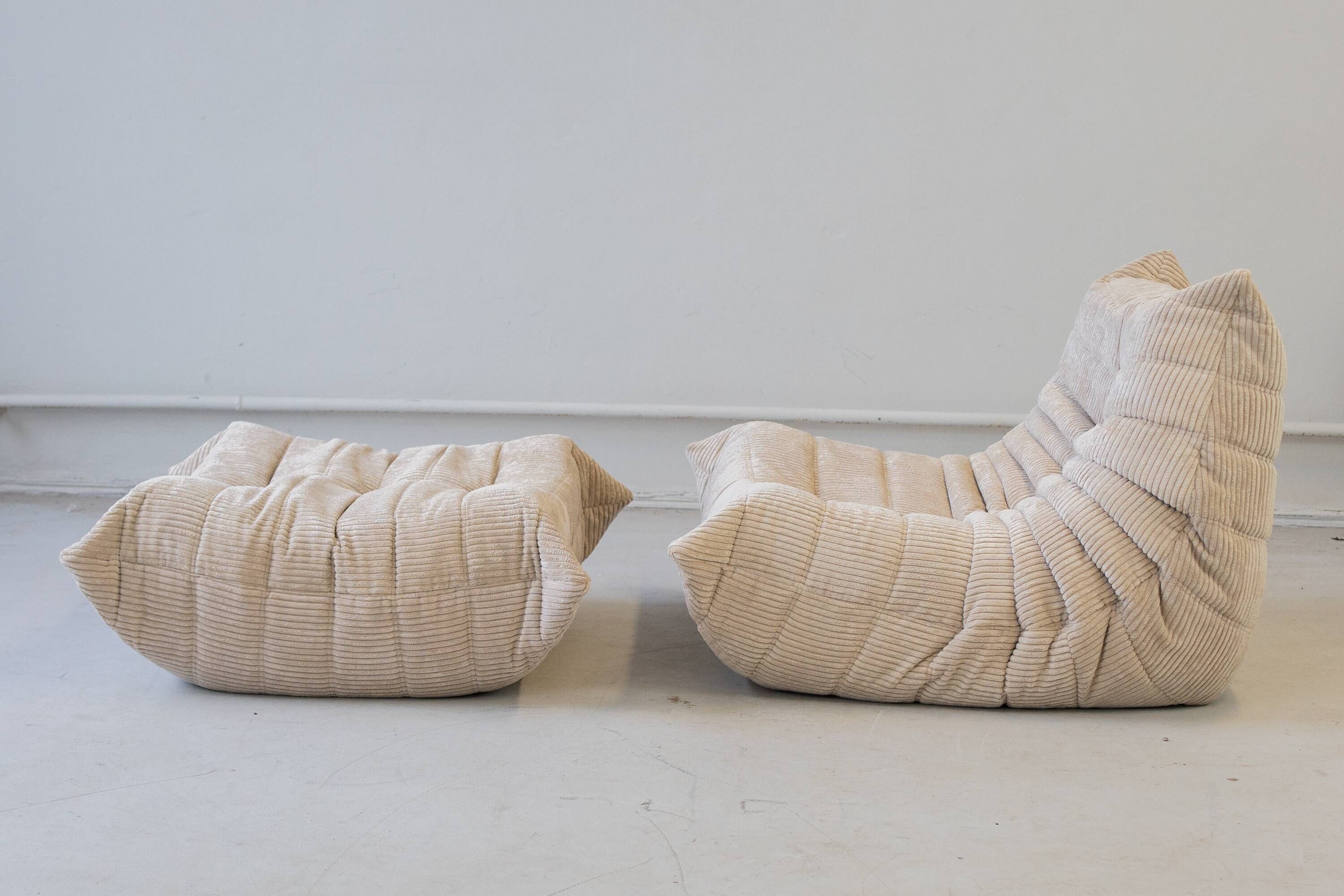 Armchair and Pouf Togo, model designed by Michel Ducaroy in 1973