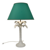 Table lamp in faux bamboo, white palm tree by Tommaso Barbi, Italy, 1970s.