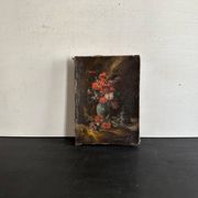 Miniature still life, oil painting signed from the 19th century, French school.
